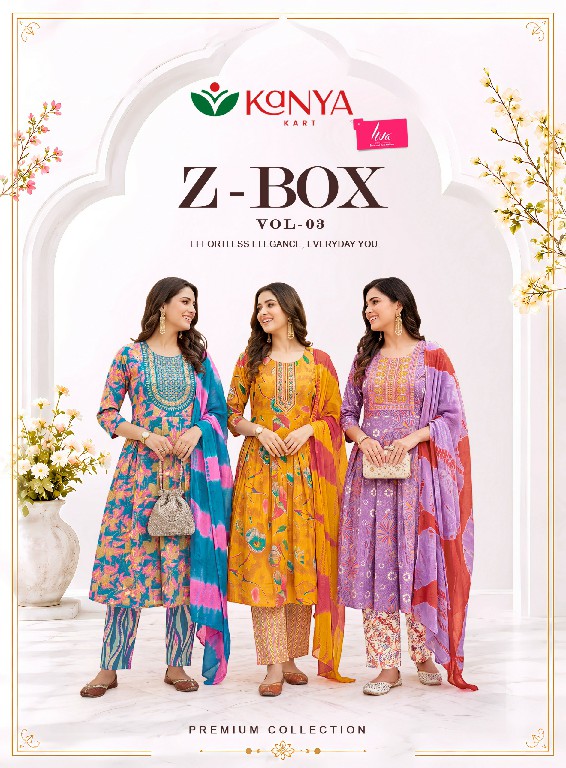 KANYA KART Z-BOX VOL 3 WHOLESALE READYMADE CAPSULE UMBRELLA CUT 3 PCS SUITS FOR EXPORT