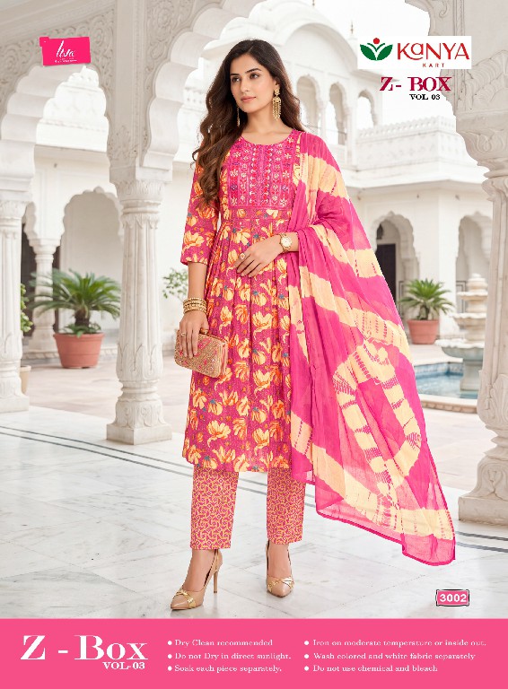 KANYA KART Z-BOX VOL 3 WHOLESALE READYMADE CAPSULE UMBRELLA CUT 3 PCS SUITS FOR EXPORT