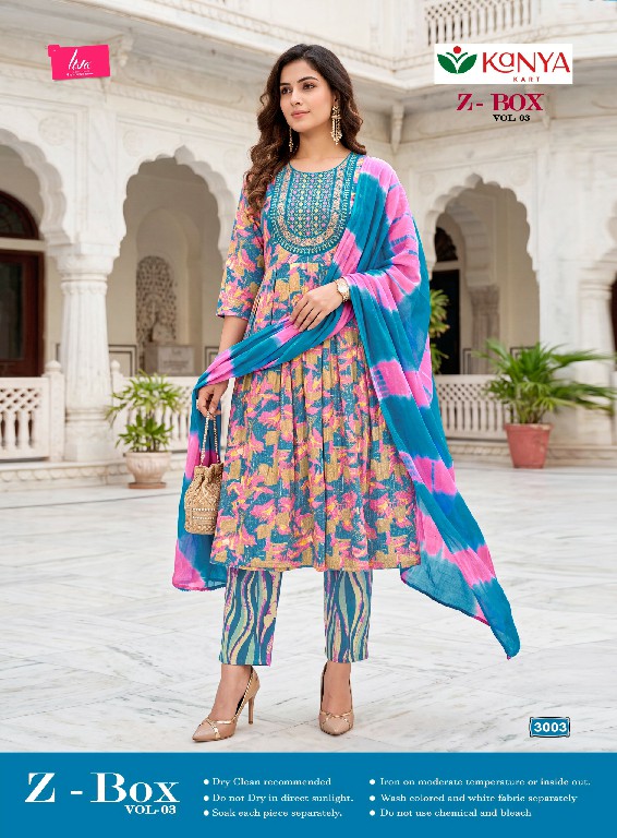 KANYA KART Z-BOX VOL 3 WHOLESALE READYMADE CAPSULE UMBRELLA CUT 3 PCS SUITS FOR EXPORT
