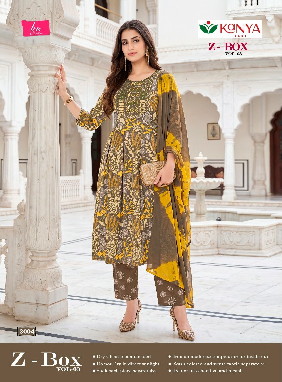 KANYA KART Z-BOX VOL 3 WHOLESALE READYMADE CAPSULE UMBRELLA CUT 3 PCS SUITS FOR EXPORT