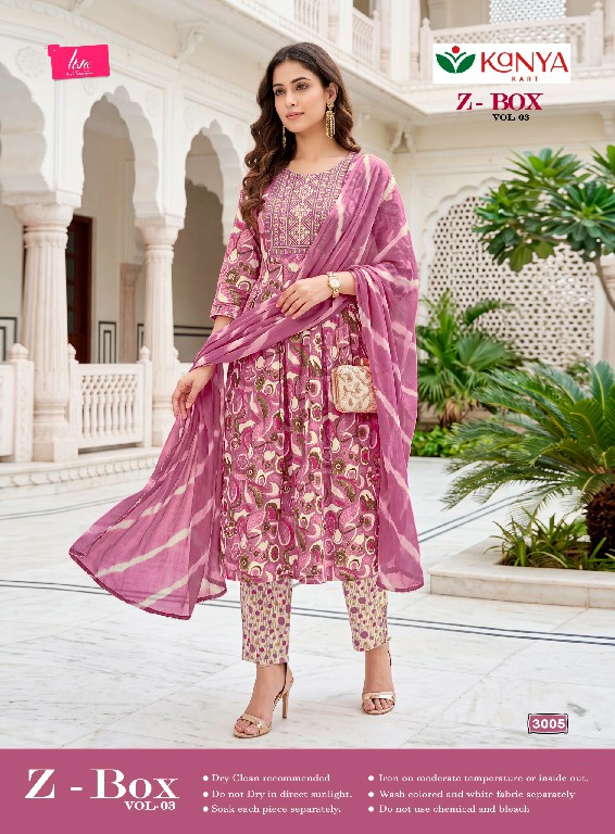 KANYA KART Z-BOX VOL 3 WHOLESALE READYMADE CAPSULE UMBRELLA CUT 3 PCS SUITS FOR EXPORT