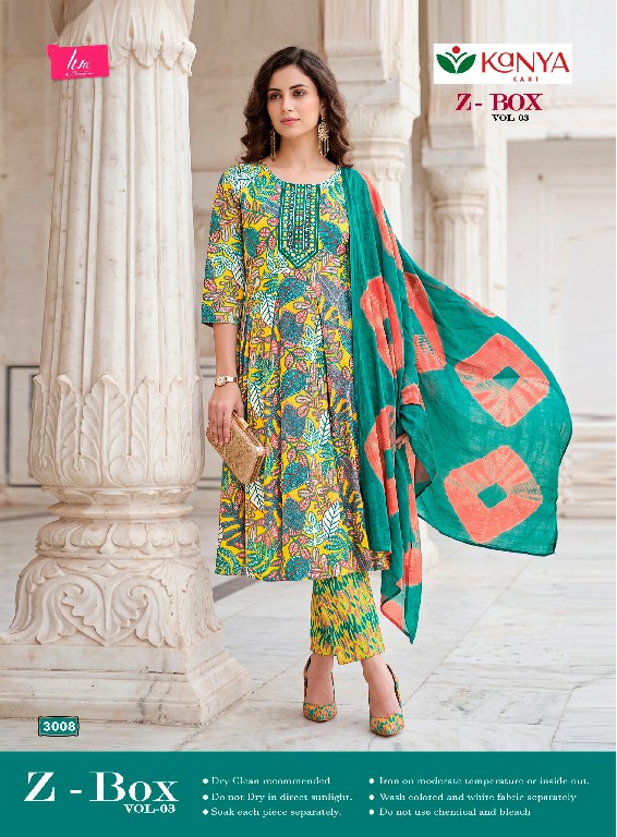 KANYA KART Z-BOX VOL 3 WHOLESALE READYMADE CAPSULE UMBRELLA CUT 3 PCS SUITS FOR EXPORT