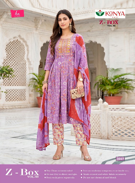 KANYA KART Z-BOX VOL 3 WHOLESALE READYMADE CAPSULE UMBRELLA CUT 3 PCS SUITS FOR EXPORT