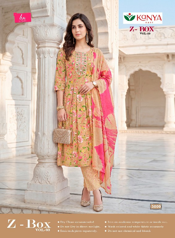KANYA KART Z-BOX VOL 3 WHOLESALE READYMADE CAPSULE UMBRELLA CUT 3 PCS SUITS FOR EXPORT