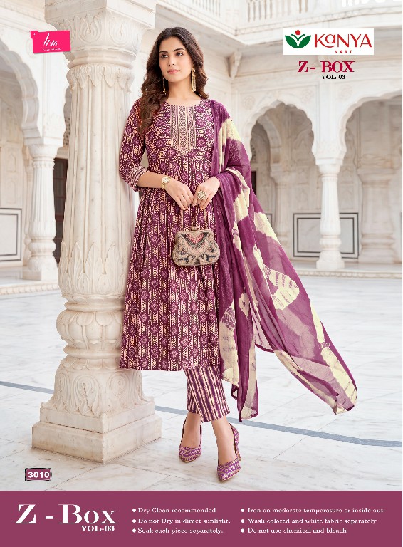KANYA KART Z-BOX VOL 3 WHOLESALE READYMADE CAPSULE UMBRELLA CUT 3 PCS SUITS FOR EXPORT