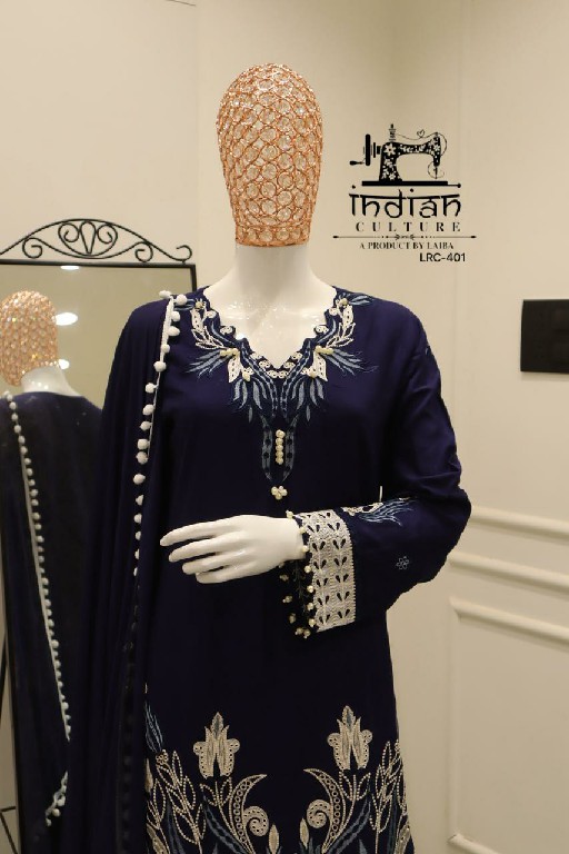 INDIAN CULTURE D.NO LRC-401 WHOLESALE READYMADE COTTON RAYON UNIQUE DESIGN 3 PCS SUITS EXPORTER