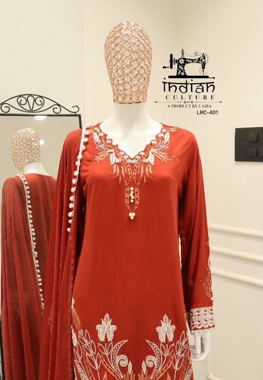 INDIAN CULTURE D.NO LRC-401 WHOLESALE READYMADE COTTON RAYON UNIQUE DESIGN 3 PCS SUITS EXPORTER