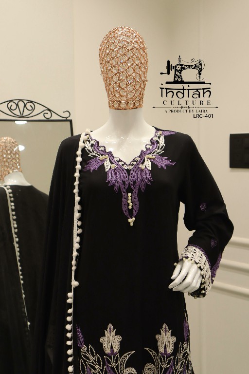INDIAN CULTURE D.NO LRC-401 WHOLESALE READYMADE COTTON RAYON UNIQUE DESIGN 3 PCS SUITS EXPORTER