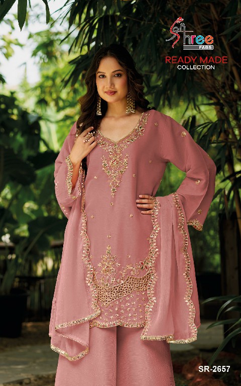 SHREE FABS R-2657 WHOLESALE READYMADE GOLD COIN SILK WUTH HEAVY CUT WORK 3 PCS SUITS SUPPLIER