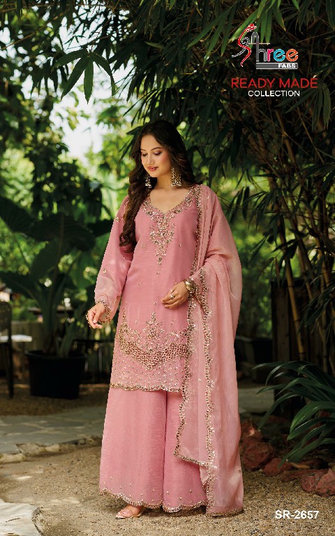 SHREE FABS R-2657 WHOLESALE READYMADE GOLD COIN SILK WUTH HEAVY CUT WORK 3 PCS SUITS SUPPLIER