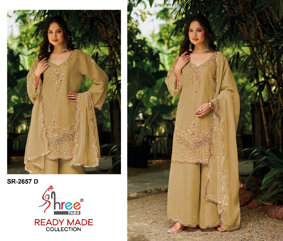 SHREE FABS R-2657 WHOLESALE READYMADE GOLD COIN SILK WUTH HEAVY CUT WORK 3 PCS SUITS SUPPLIER