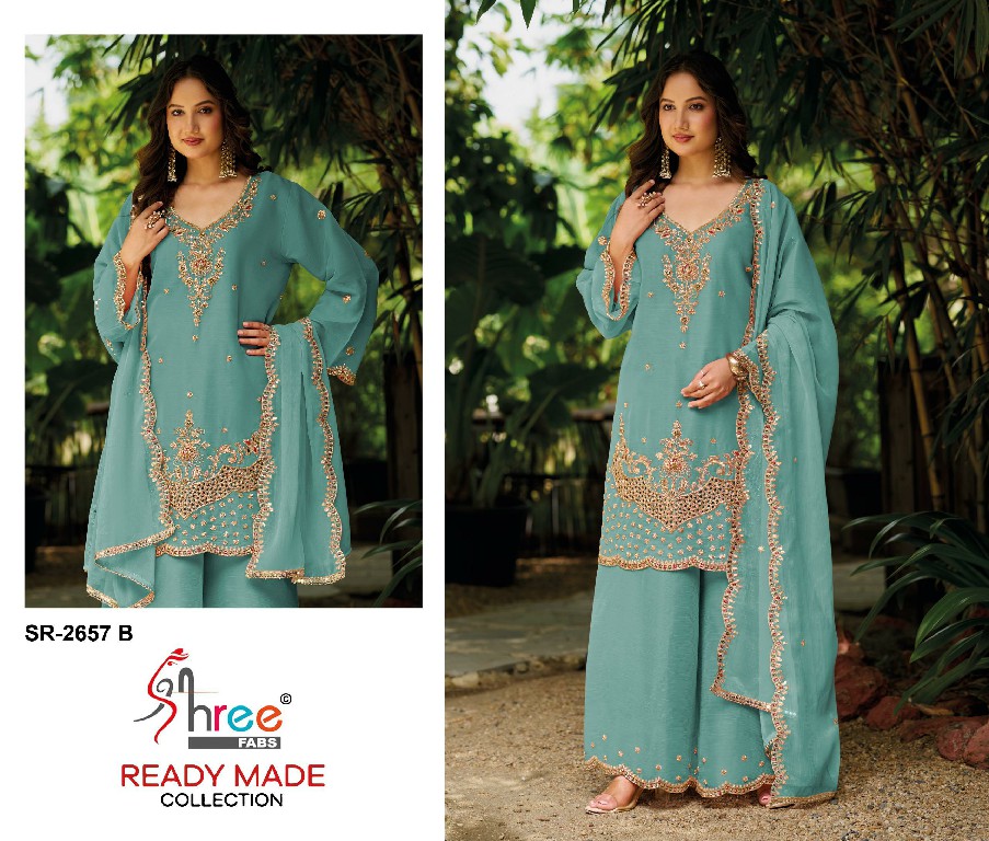 SHREE FABS R-2657 WHOLESALE READYMADE GOLD COIN SILK WUTH HEAVY CUT WORK 3 PCS SUITS SUPPLIER