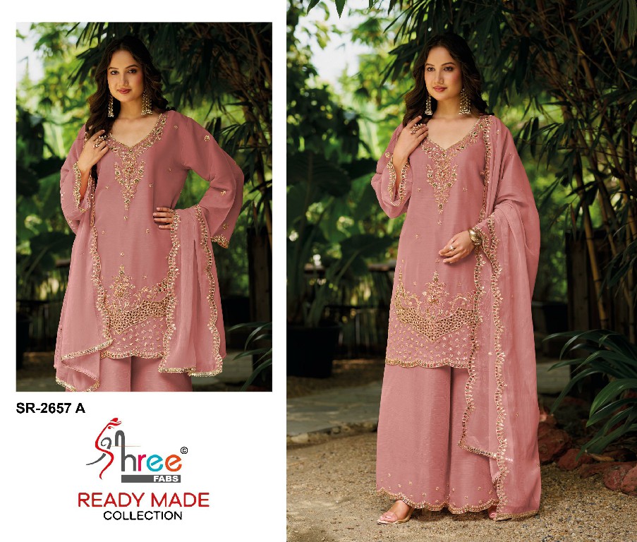 SHREE FABS R-2657 WHOLESALE READYMADE GOLD COIN SILK WUTH HEAVY CUT WORK 3 PCS SUITS SUPPLIER