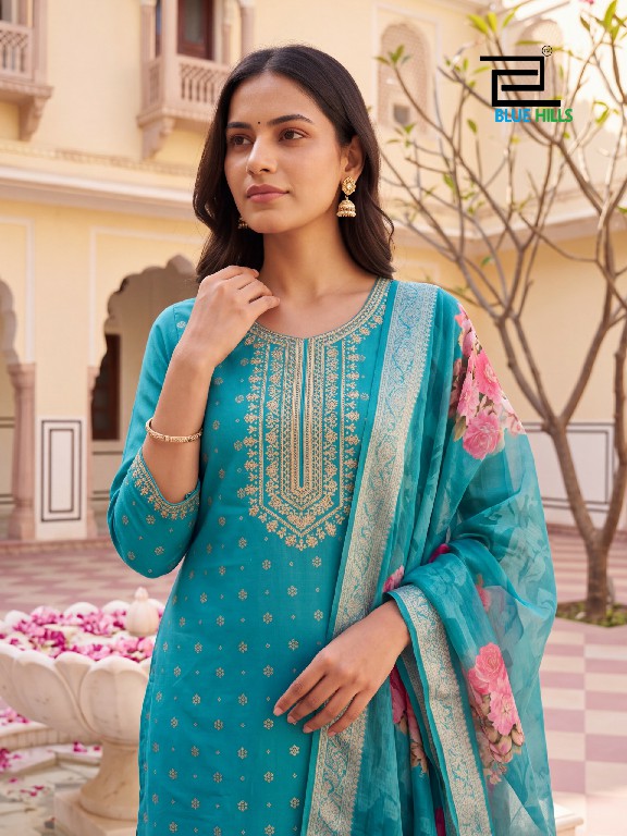 BLUE HILLS CHERRY WHOLESALE READYMADE MAL CHANDERI BIG SIZE PRETTY 3 PCS COMBO SET SUITS ONLINE