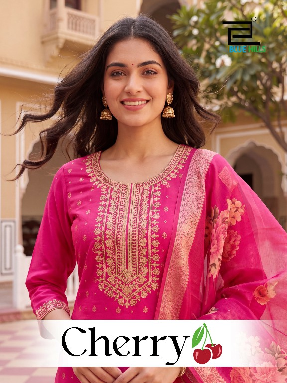 BLUE HILLS CHERRY WHOLESALE READYMADE MAL CHANDERI BIG SIZE PRETTY 3 PCS COMBO SET SUITS ONLINE