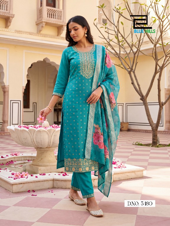 BLUE HILLS CHERRY WHOLESALE READYMADE MAL CHANDERI BIG SIZE PRETTY 3 PCS COMBO SET SUITS ONLINE