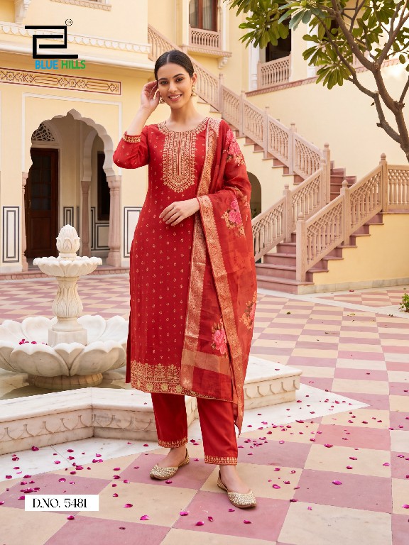 BLUE HILLS CHERRY WHOLESALE READYMADE MAL CHANDERI BIG SIZE PRETTY 3 PCS COMBO SET SUITS ONLINE