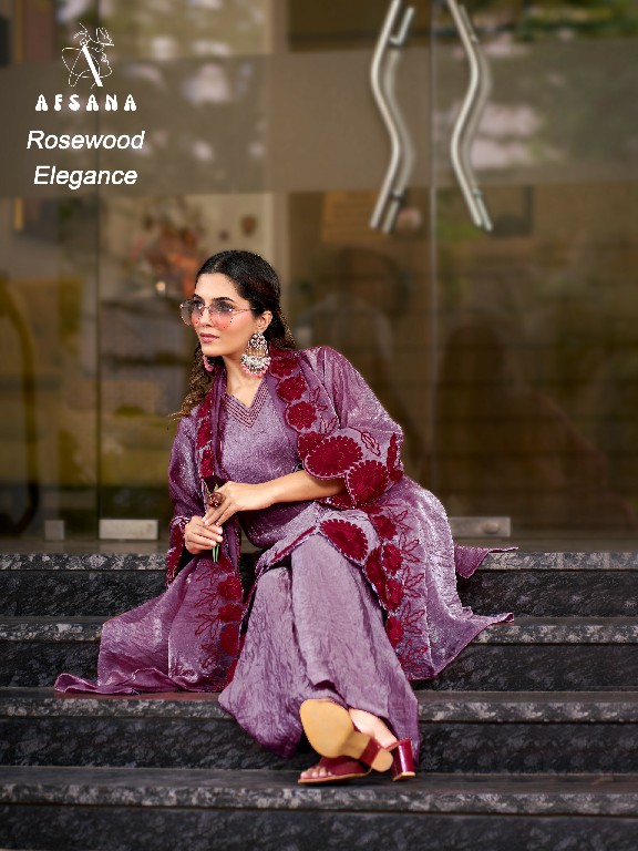 AFSANA ROSEWOOD ELEGANCE WHOLESALE READYMADE FANDY CRUSH LUXURIOUS LOOK 3 PCS COMBO SET SUITS SUPPLIER
