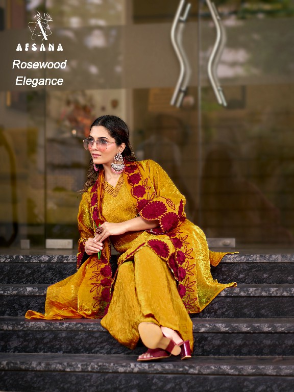 AFSANA ROSEWOOD ELEGANCE WHOLESALE READYMADE FANDY CRUSH LUXURIOUS LOOK 3 PCS COMBO SET SUITS SUPPLIER