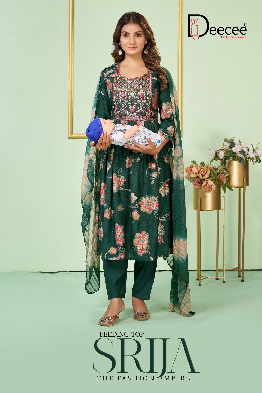 DEE CEE SRIJA WHOLESALE READYMADE VATICAN STYLISH FEEDING GHERA PATTERN 3 PCS SUITS FOR EXPORT