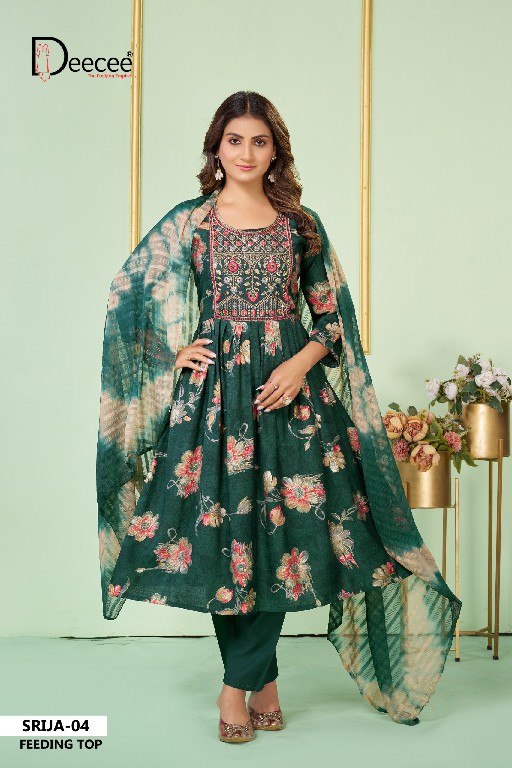 DEE CEE SRIJA WHOLESALE READYMADE VATICAN STYLISH FEEDING GHERA PATTERN 3 PCS SUITS FOR EXPORT