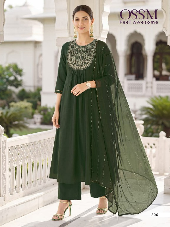 OSSM NOOR VOL 2 WHOLESALE READYMADE PREMIUM MAL CHANDERI STUNNING LOOK 3 PCS SUITS FOR WOMEN ONLINE