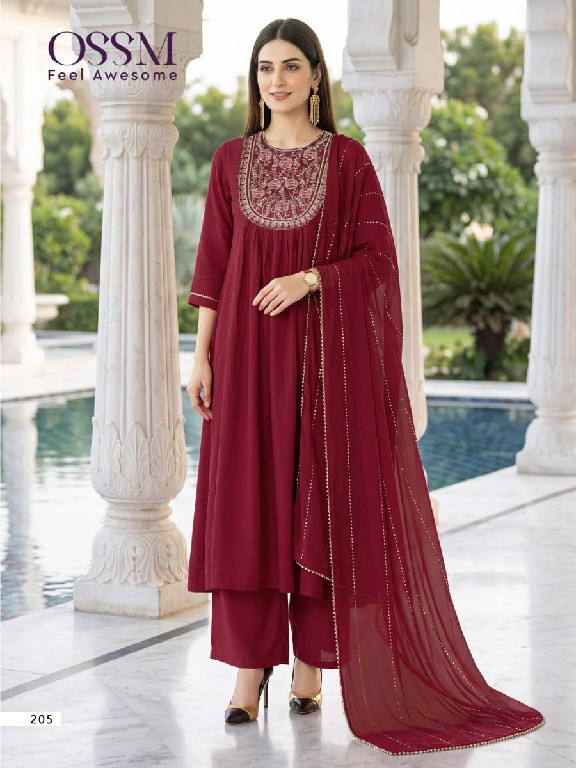 OSSM NOOR VOL 2 WHOLESALE READYMADE PREMIUM MAL CHANDERI STUNNING LOOK 3 PCS SUITS FOR WOMEN ONLINE