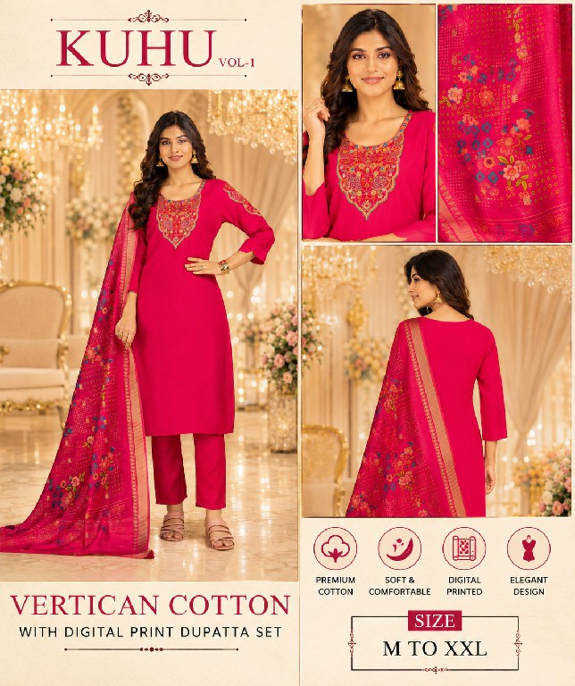 TEXTILEDEAL KUHU VOL 1 D.NO 5248-5249 WHOLESALE READYMADE VERTICAN BEAUTIFUL 3 PCS COMBO SET SUITS EXPORTER