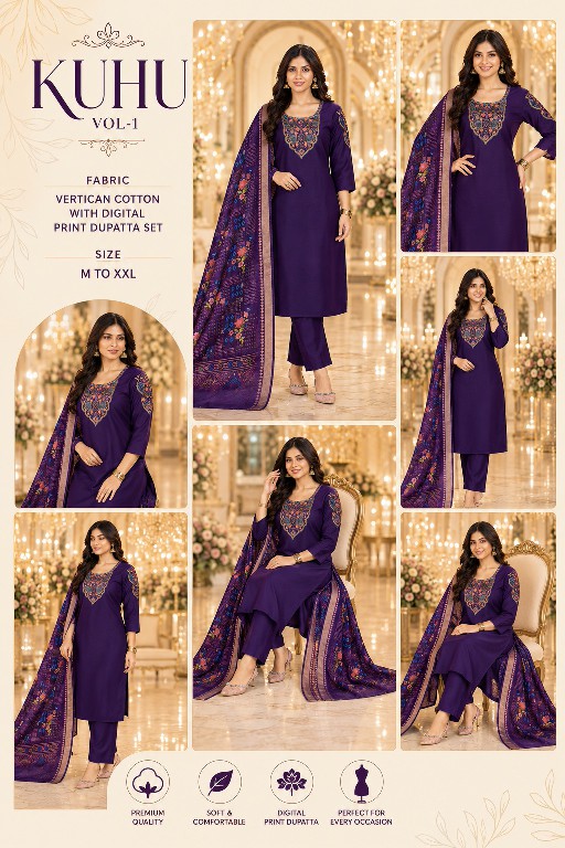 TEXTILEDEAL KUHU VOL 1 D.NO 5248-5249 WHOLESALE READYMADE VERTICAN BEAUTIFUL 3 PCS COMBO SET SUITS EXPORTER