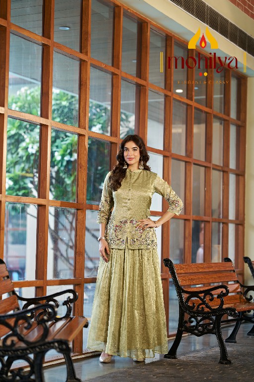 MOHILYA D.NO 268 WHOLESALE READYMADE KALANDARI TISSUE BUTTI FESTIVE WEAR CORD SET FOR EXPORT