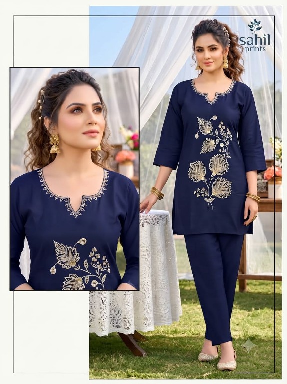 SAHIL PRINTS PRESENT READYMADE ROMAN SILK WITH WORK TRENDING COMBO CORD SET FOR EXPORT
