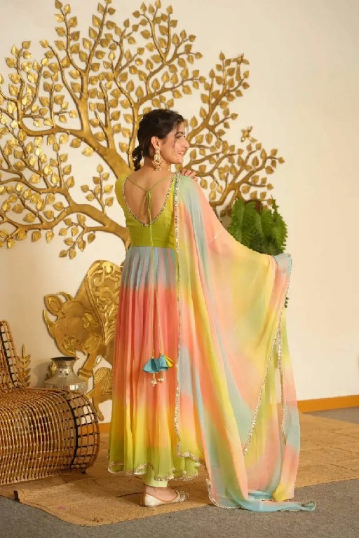 TEXTILEDEAL D.NO 6069 WHOLESALE READYMADE FOUX GEORGETTE PARTY WEAR ANARKALI 3 PCS SUITS EXPORTER