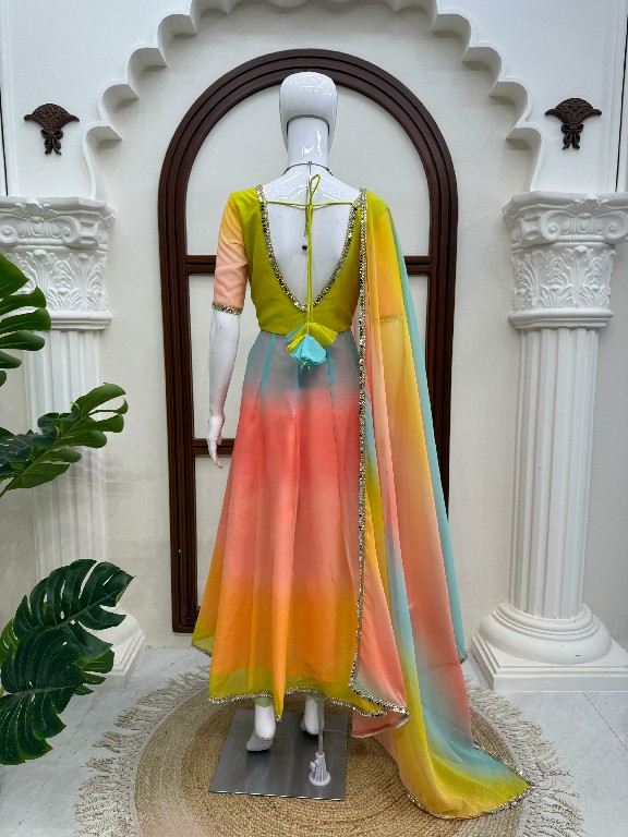 TEXTILEDEAL D.NO 6069 WHOLESALE READYMADE FOUX GEORGETTE PARTY WEAR ANARKALI 3 PCS SUITS EXPORTER