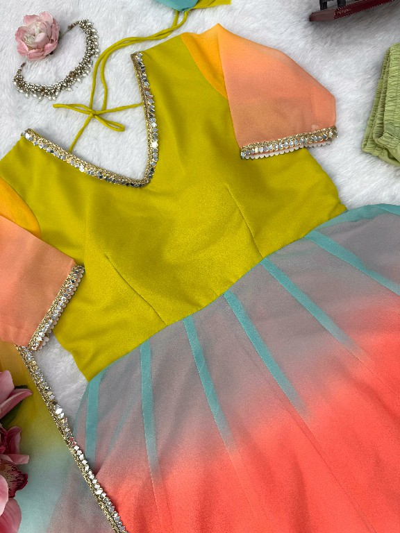 TEXTILEDEAL D.NO 6069 WHOLESALE READYMADE FOUX GEORGETTE PARTY WEAR ANARKALI 3 PCS SUITS EXPORTER