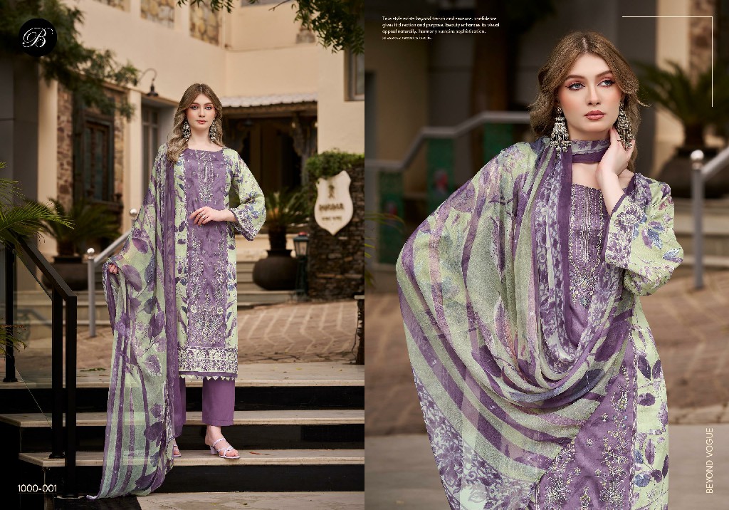 BELLIZA FEROZA WHOLESALE JAM COTTON EXCLUSIVE WORK UNSTITCH SALWAR SUITS EXPORTER