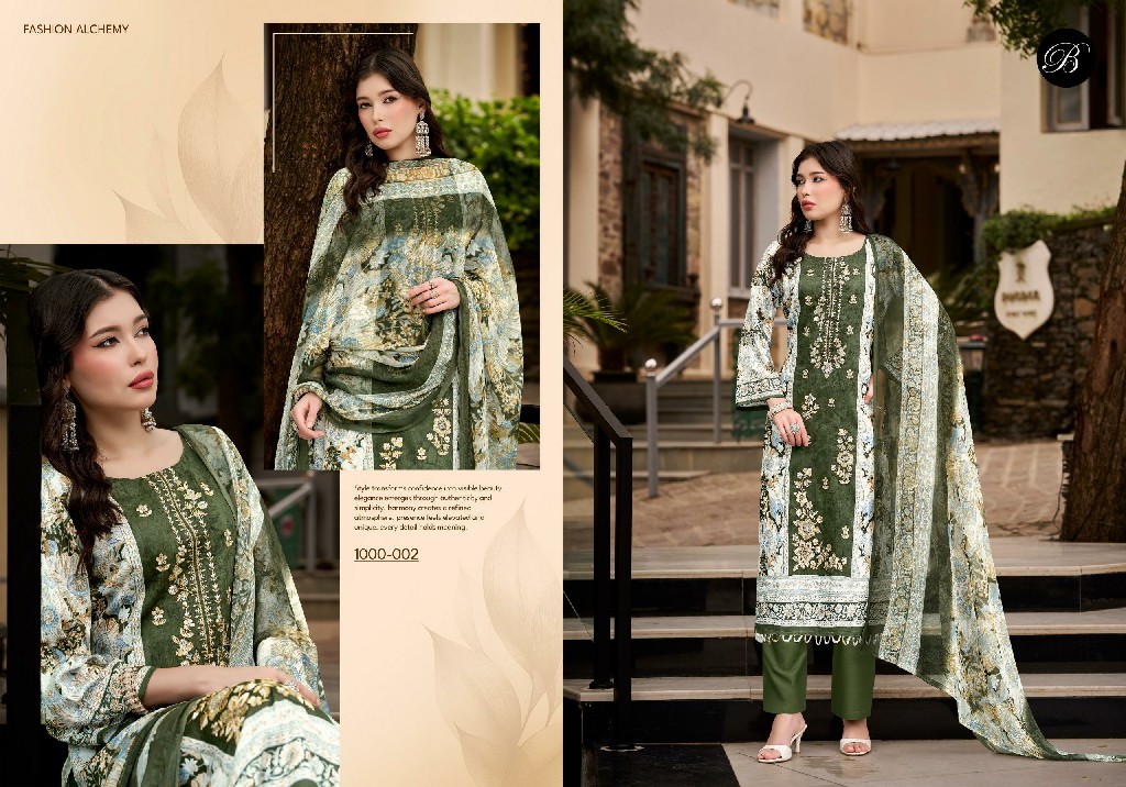 BELLIZA FEROZA WHOLESALE JAM COTTON EXCLUSIVE WORK UNSTITCH SALWAR SUITS EXPORTER