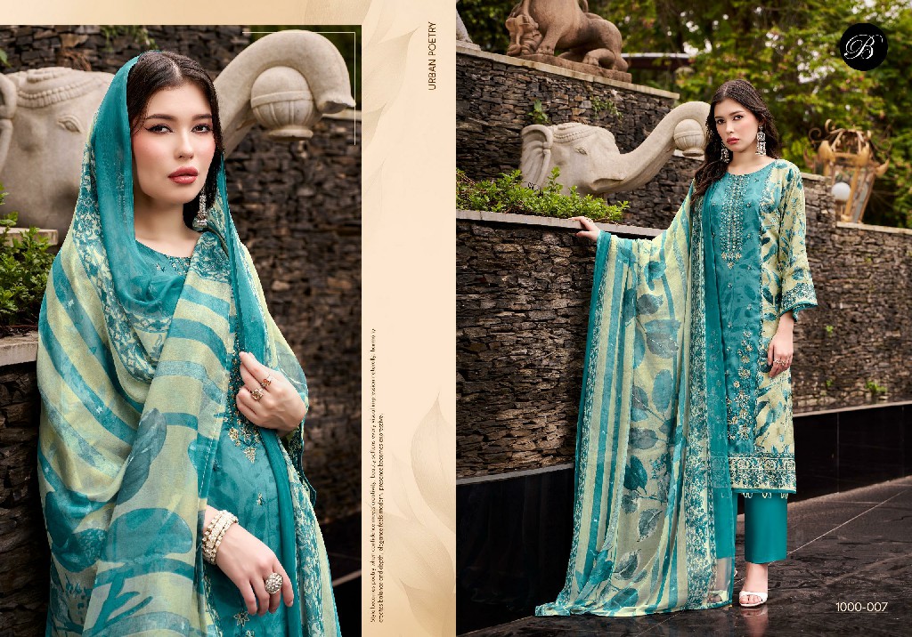 BELLIZA FEROZA WHOLESALE JAM COTTON EXCLUSIVE WORK UNSTITCH SALWAR SUITS EXPORTER