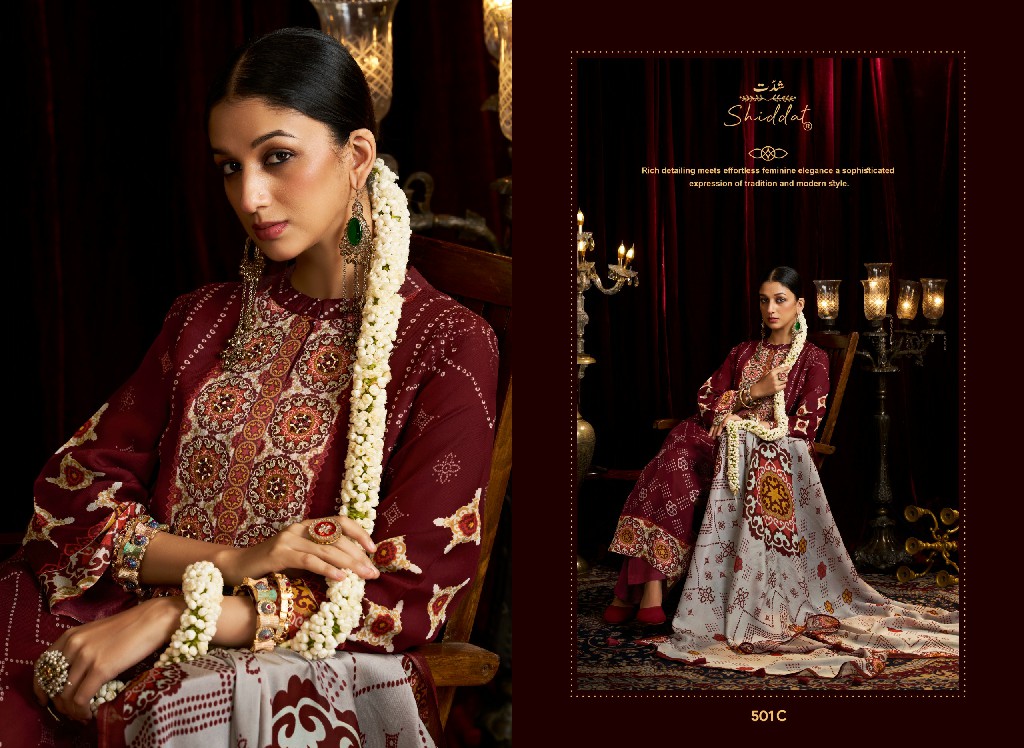 SHIDDAT BELL ROSE 501 WHOLESALE VISCOSE ORGANZA FESTIVE LOOK UNSTITCH SALWAR SUITS FOR EXPORT