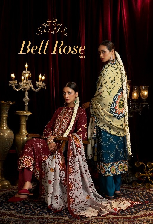 SHIDDAT BELL ROSE 501 WHOLESALE VISCOSE ORGANZA FESTIVE LOOK UNSTITCH SALWAR SUITS FOR EXPORT