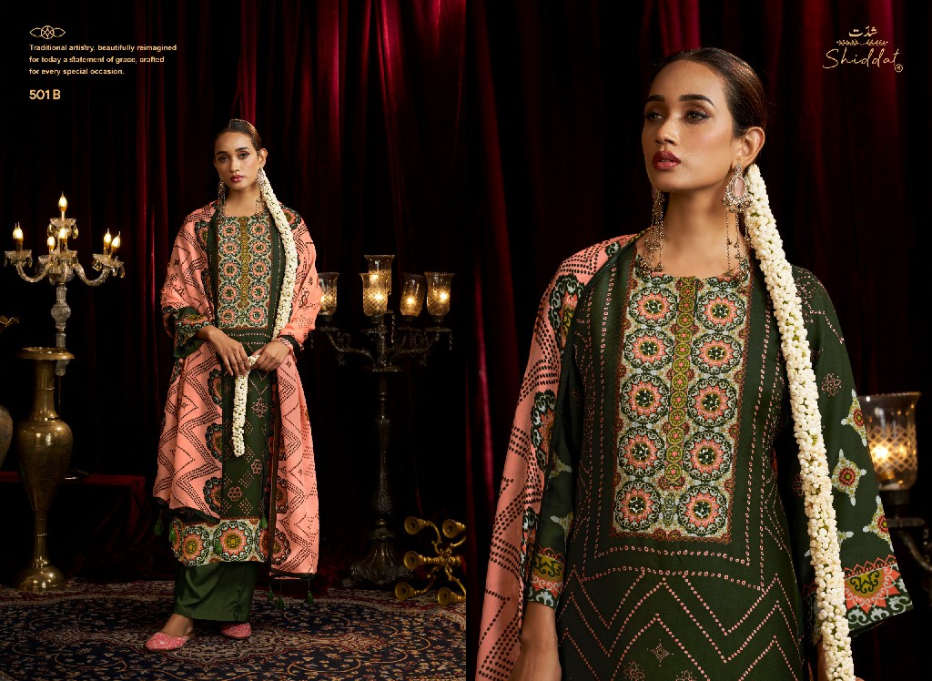 SHIDDAT BELL ROSE 501 WHOLESALE VISCOSE ORGANZA FESTIVE LOOK UNSTITCH SALWAR SUITS FOR EXPORT