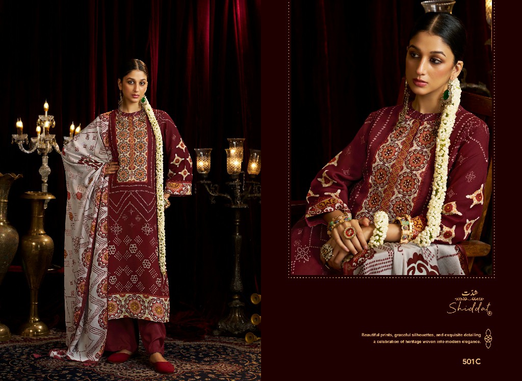SHIDDAT BELL ROSE 501 WHOLESALE VISCOSE ORGANZA FESTIVE LOOK UNSTITCH SALWAR SUITS FOR EXPORT
