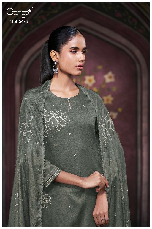 GANGA PAMELA S5054 WHOLESALE PREMIUM COTTON FANCY DESIGN UNSTITCH SALWAR SUITS SUPPLIER