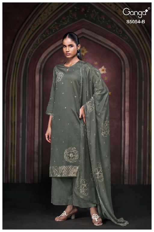 GANGA PAMELA S5054 WHOLESALE PREMIUM COTTON FANCY DESIGN UNSTITCH SALWAR SUITS SUPPLIER