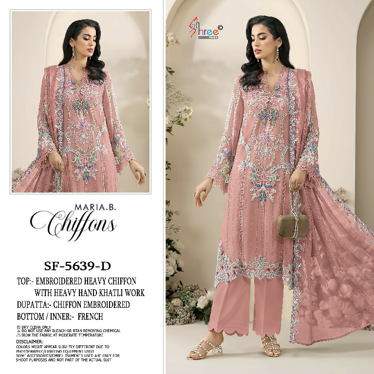SHREE FABS D.NO 5639 WHOLESALE CHIFFON PAKISTANI HIT DESIGN UNSTITCH SALWAR SUITS EXPORTER