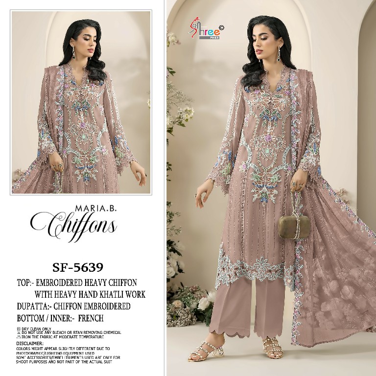 SHREE FABS D.NO 5639 WHOLESALE CHIFFON PAKISTANI HIT DESIGN UNSTITCH SALWAR SUITS EXPORTER
