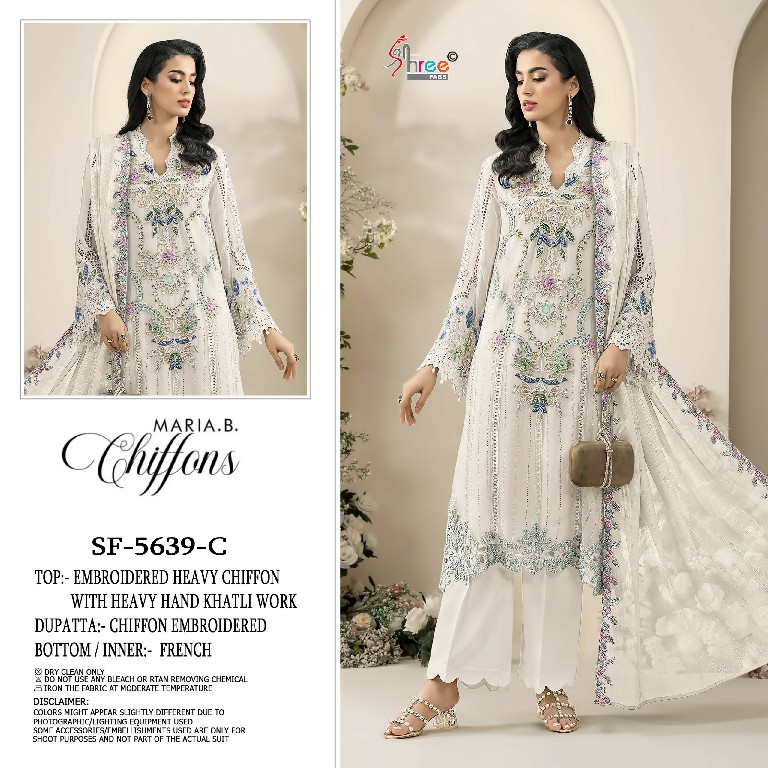 SHREE FABS D.NO 5639 WHOLESALE CHIFFON PAKISTANI HIT DESIGN UNSTITCH SALWAR SUITS EXPORTER