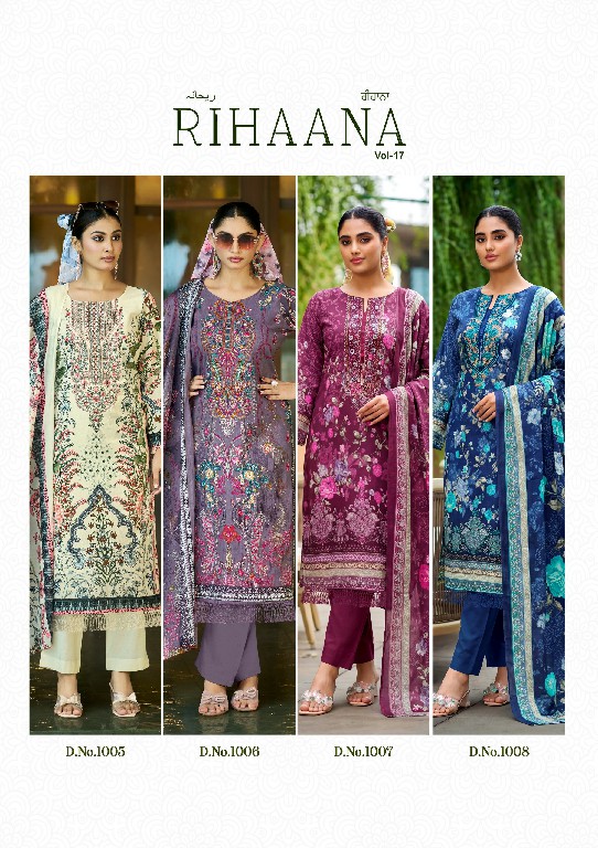 KAVYAKALA COUTURE RIHAANA VOL 17 WHOLESALE LAWN COTTON UNSTITCH FANCY SALWAR SUITS SUPPLIER