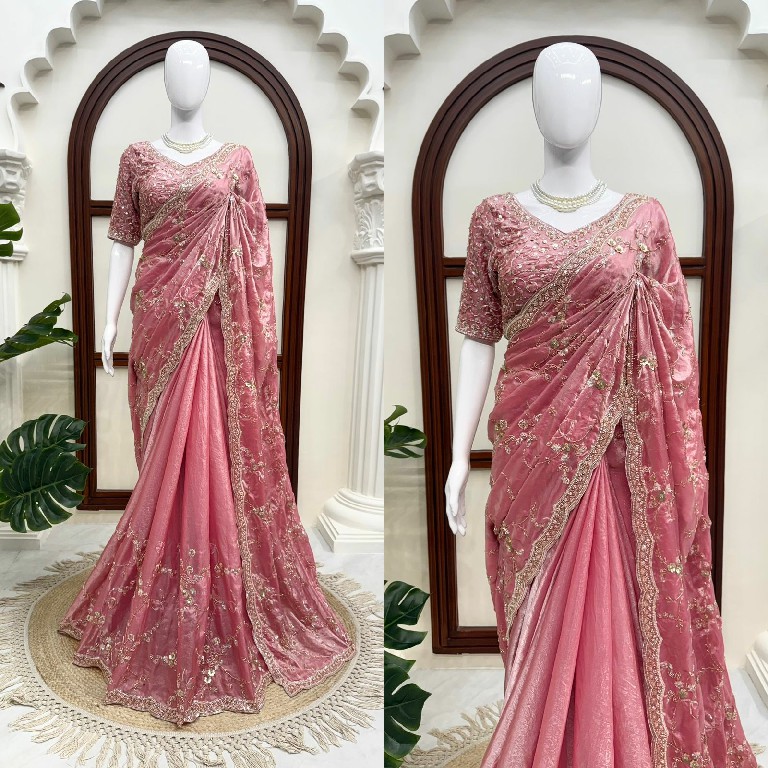 TEXTILEDEAL D.NO KD-641 WHOLESALE FENDY SILK HEAVY PARTY WEAR SAREES FOR WOMEN EXPORTER