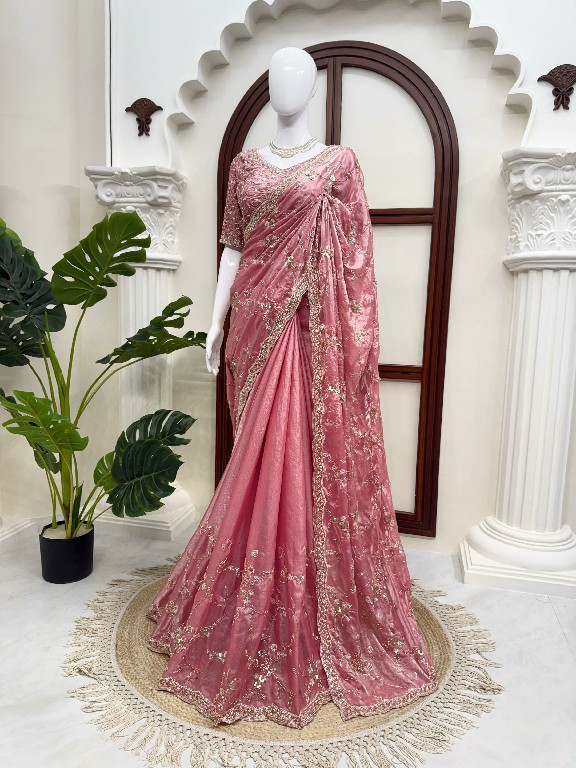 TEXTILEDEAL D.NO KD-641 WHOLESALE FENDY SILK HEAVY PARTY WEAR SAREES FOR WOMEN EXPORTER