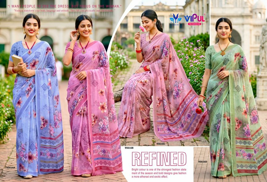 VIPUL RIDDHI VOL 25 D.NO 95616 WHOLESALE WEIGHTLESS FABRIC CLASSY LOOK INDIAN SAREES FOR WOMEN ONLINE